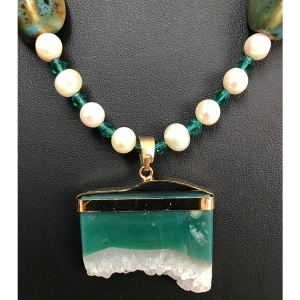 Fluorite Crystal and Pearl Necklace - Image 2