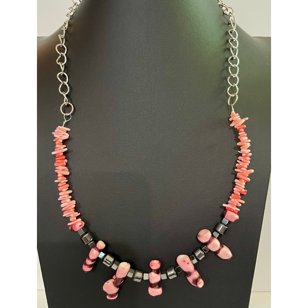 Fossilized Coral Necklace with Earrings