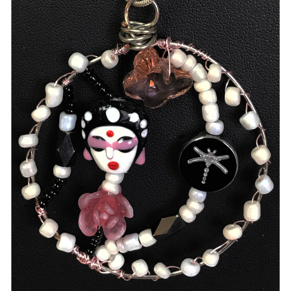 Japanese Lady in a Cherry Blossom Garden Necklace - Image 2