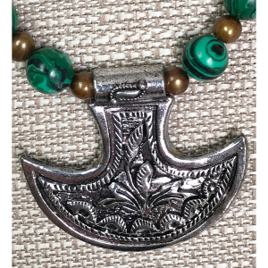 Malachite and Celtic Cross Necklace - Image 2