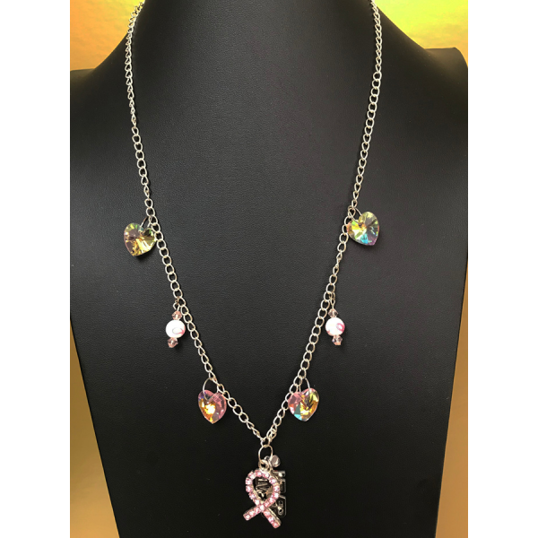 Never Give Up Breast Cancer Awareness Necklace