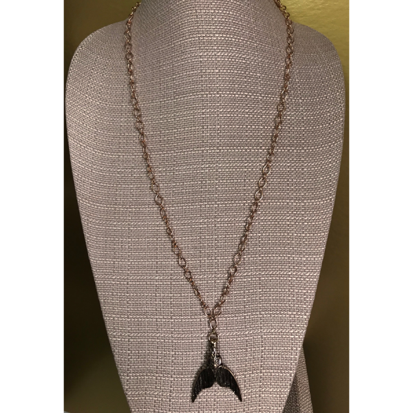 Rose Gold Whale Tail Necklace