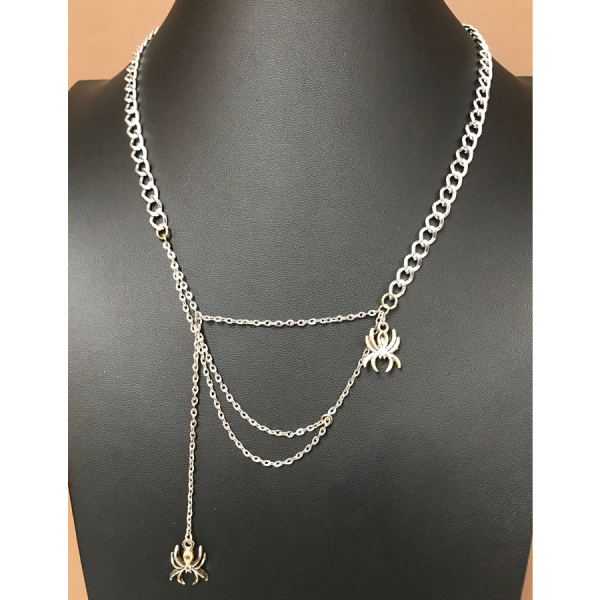 Silver Spider Web Necklace
