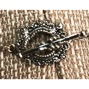 Sterling Silver, Moss Agate, and Blown Glass Beads Necklace - Image 3