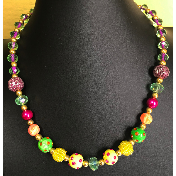 The Mad Hatter’s Pink and Green Necklace