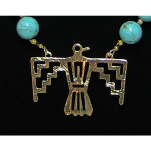 Turquoise Phoenix Bird Necklace - Image 3