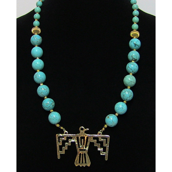 Turquoise Phoenix Bird Necklace