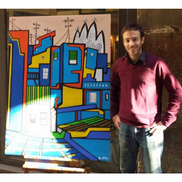 BARCELONA ROOFS Original Painting - Image 2